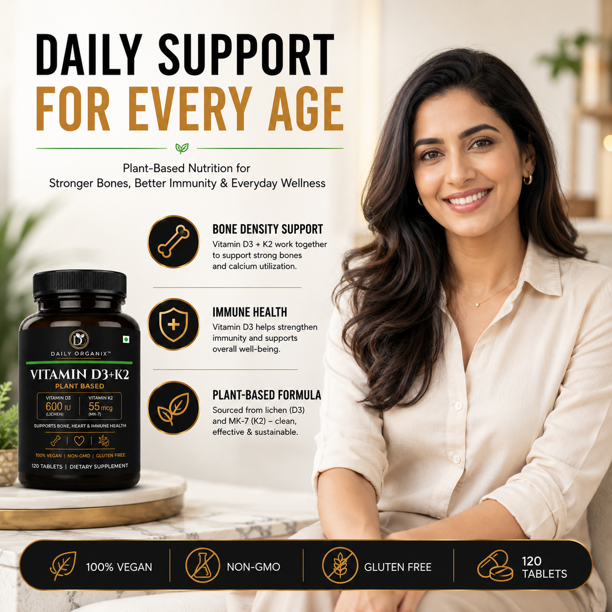 Daily support for every age — plant-based nutrition for stronger bones, better immunity and everyday wellness