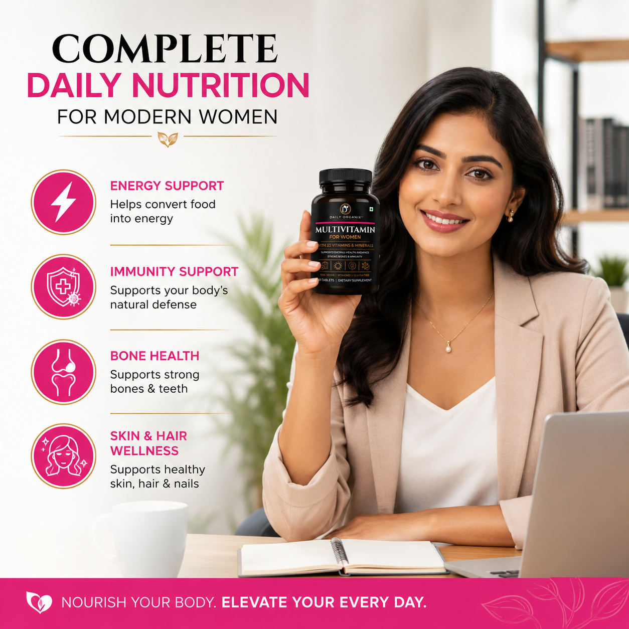 Complete daily nutrition for modern women