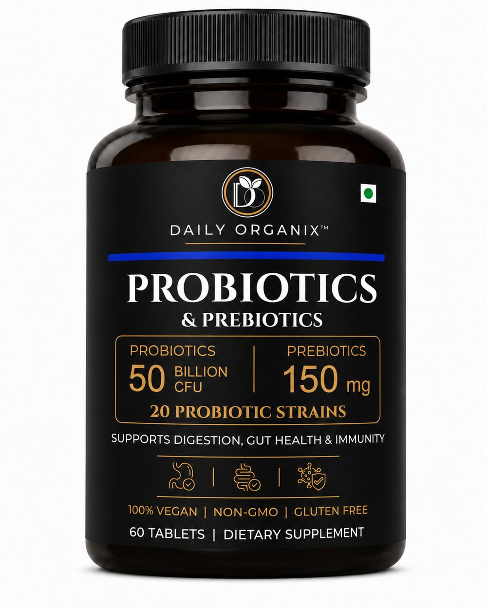 Probiotics + Prebiotics — amber bottle